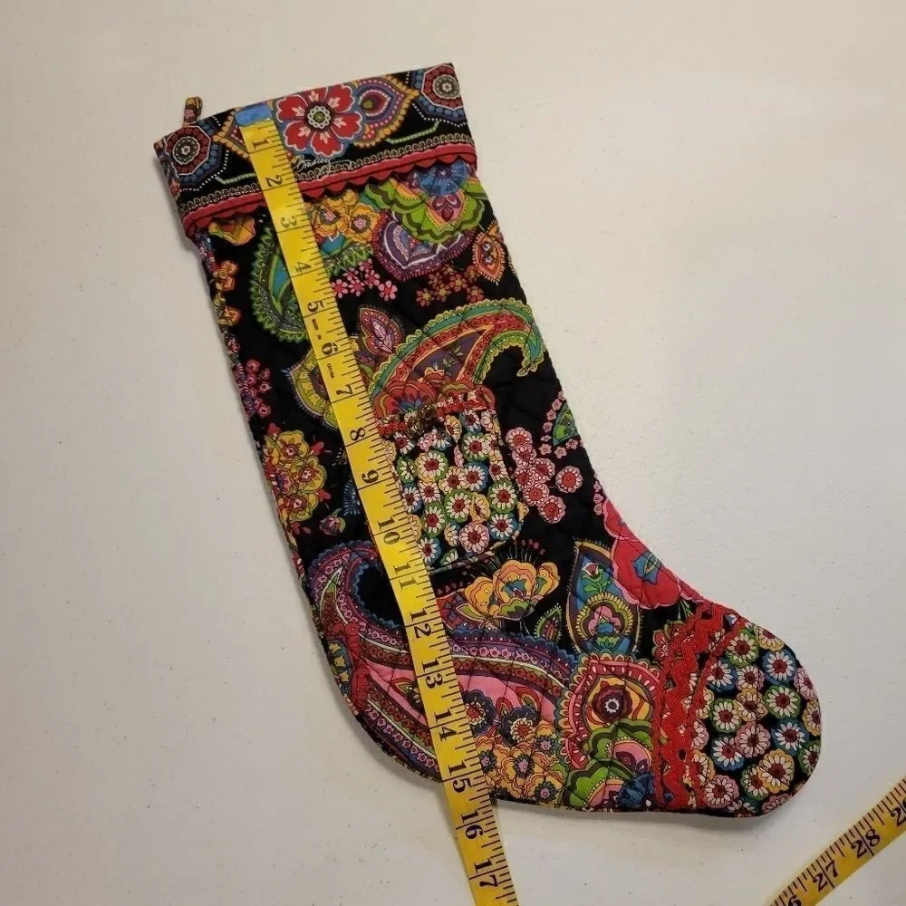 Vera Bradley Quilted Floral Paisley Christmas Stocking EUC